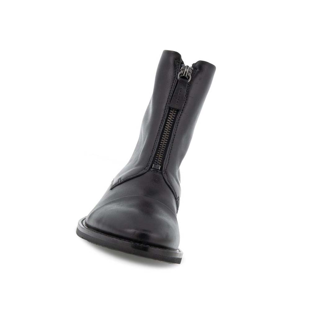 Women's Ecco Sartorelle 25 Tailored Central Zip Ankle Boots Black | Canada 25FDN